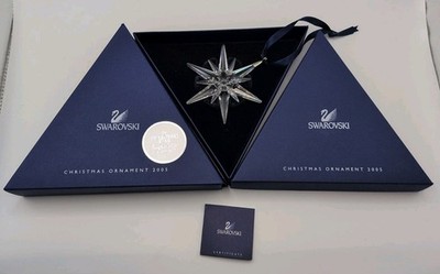 Annual 2005 Swarovski Crystal Rockefeller Cntr Star Snowflake Christmas Ornament
