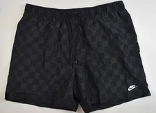 Nike Standard Fit Above Knee Length Club Flow Check Shorts Black FN3098-010 XL