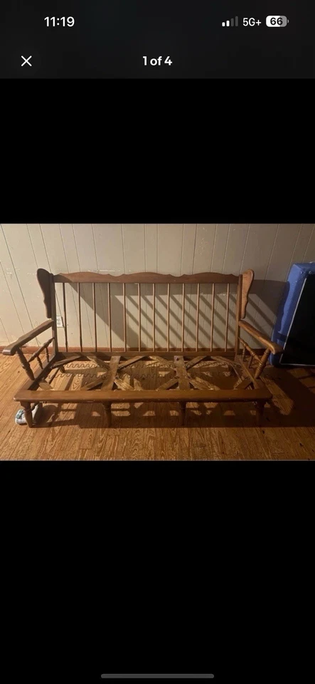 Sofá sofá antiguo americano antiguo de arce macizo/cerezo husillo Foto 2 de 4