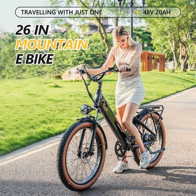 26 Zoll Elektrofahrrad 250W Pendeln E-Bike Fat Tyre Elektro Mountainbike 25km/h
