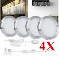 Under Cabinet Cupboard LED Lighting Kit Hardwired Wall Plug in Puck Lights Wired