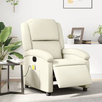 Massagesessel Elektrisch Creme Kunstleder Relaxsessel Mit Shiatsu Funktion