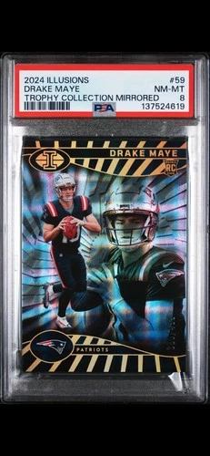 2024 Panini Illusions - Drake Maye #59 Trophy Collection Mirrored /499 (RC)