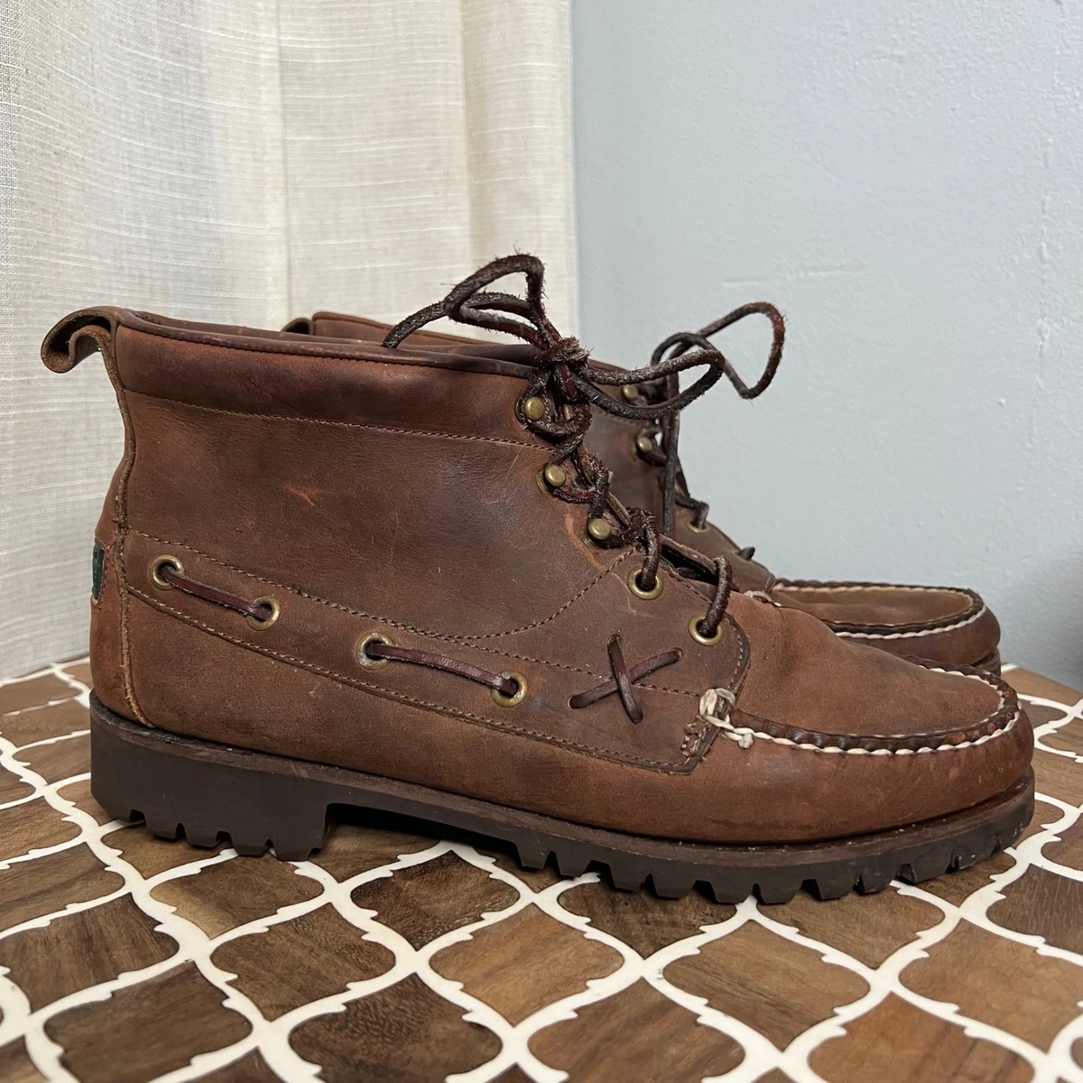 Polo Ralph Lauren “Tynedale” Brown Leather Denim High Top Boots Men\'s 10.5 D Ralph Lauren Ankle Boots for Men for Sale | Shop New & Used  main image 2
