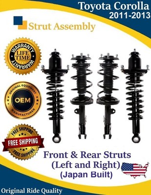 Front & Rear Strut for 2011-2013 Toyota Corolla 1.8L Japan Built Lifetime Warra.