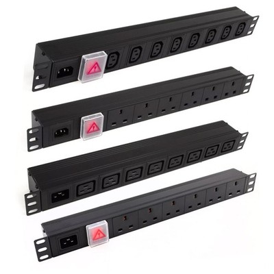 Kenable PDU C14/C20 Eingang auf IEC C13/C19/UK Steckdosen Horizontal 19'' 1U