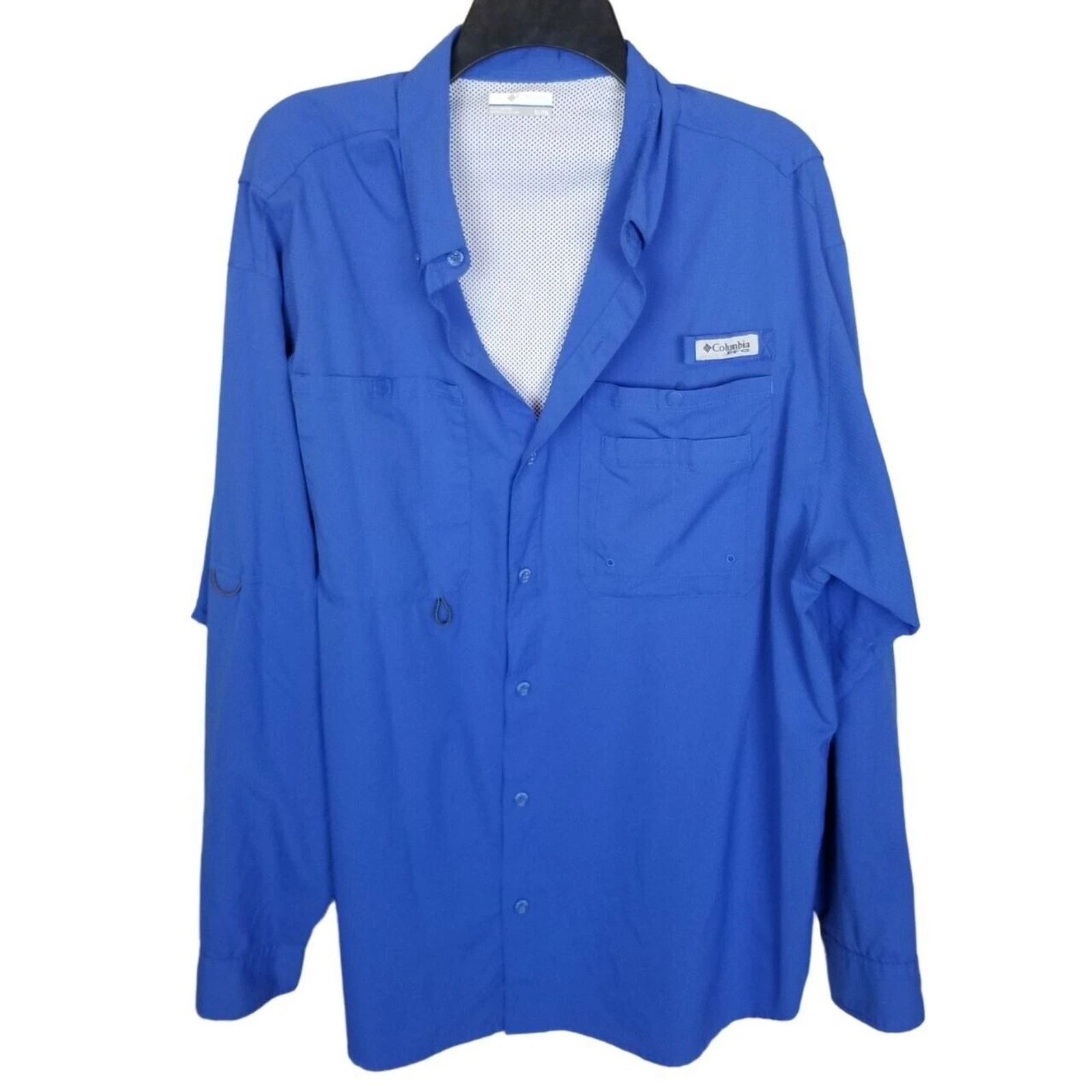 Columbia PFG Shirt Button Down Shirt Men XL Blue Fishing Shirt Athletic Shirt