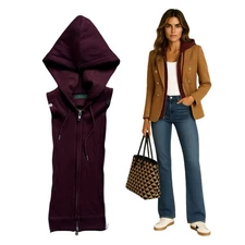 NWT Brunne Hoodie DICKEY Designed to Wear with VERONICA BEARD Burgundy 00-14