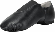 Unisex PU Leather Upper Slip-On Jazz Shoe with up Elastic for Women and Men'S Da
