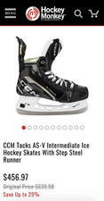 CCM Tacks AS-V Ice Hockey Skates INT 6* Step Steel Runner EXTRA BLADES INCLUDED