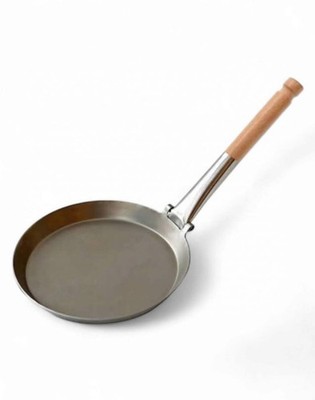 Jägerpfanne Ø21 cm mit Klappgriff aus Birkenholz   26 cm Grifflänge Bushcraft