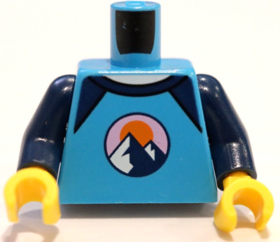 LEGO  Minifigure Torso Blue Shirt with Mountain Sunset Print & Dark Blue Arms
