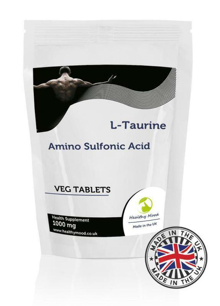 L-TAURINA 1000mg 60 Vegetales Tabletas Pastillas Suplementos