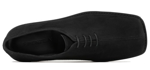 Firenze Atelier Herren Handarbeit Schwarz Wildleder Split Quadratische Zehenpartie Oxford Derby Schuhe - Bild 8 von 12