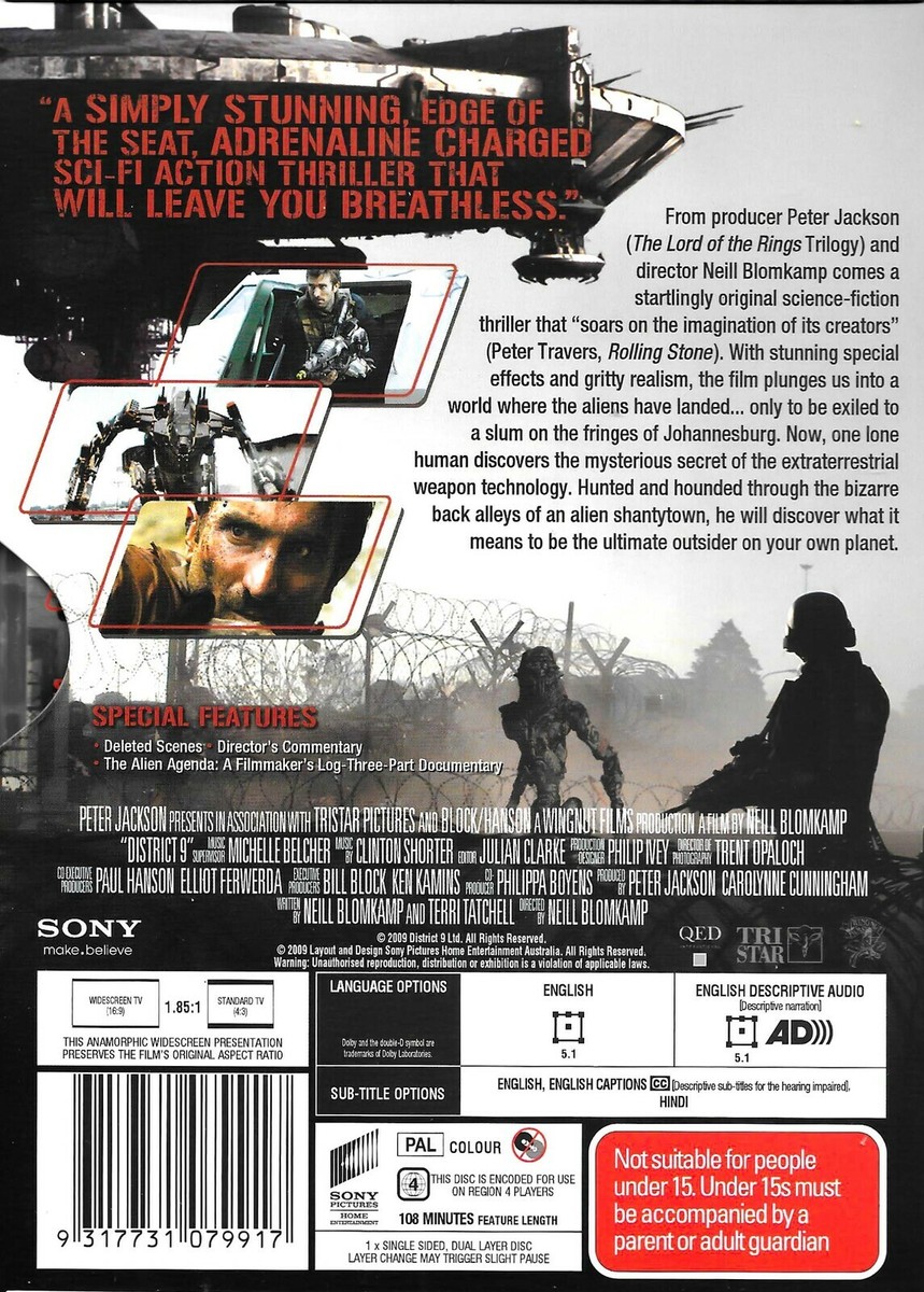 District 9 (Steel Slip Case) - Rare DVD Aus Stock -DISC LIKE NEW