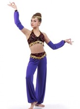 Lot of 8 Arabian Child Small Dance Costume Purple Jumpsuit Jasmine Jeannie Genie