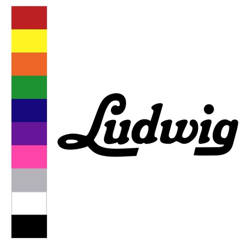Ludwig Vintage Bass Drums Logo Vinyl Bumper Sticker Car Decal Color