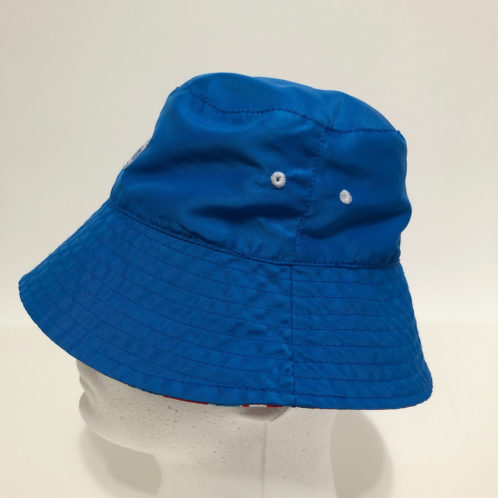 UV Skinz Bucket Hat Boys Size 1 Reversible Sun wear Blue Red SHARKS