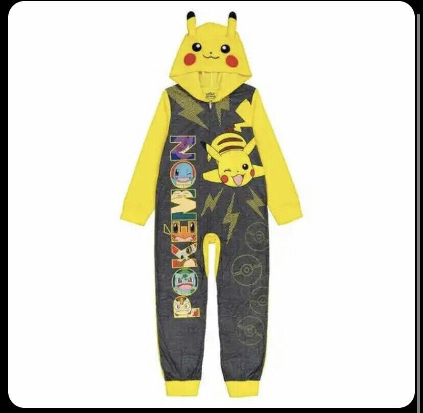 Pokemon Pikachu Niños Manta con Capucha Pijama para Dormir (Picachu, Talla 6) Nuevo con Etiquetas