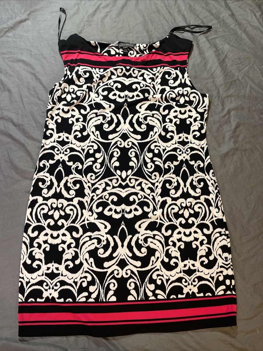 Jessica Howard Dress Women XG/XL Black Geometric Shift Short Sleeveless  Casual