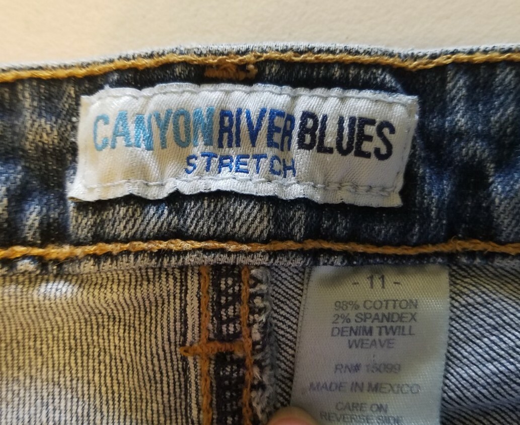 Canyon River Blues Jean Women Juniors Sz 11 Blue Button Front