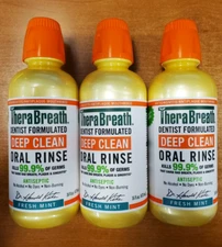 3Pk: TheraBreath Deep Clean Mouthwash Fresh Mint 16oz (Exp 4/26)  0018 R5P3