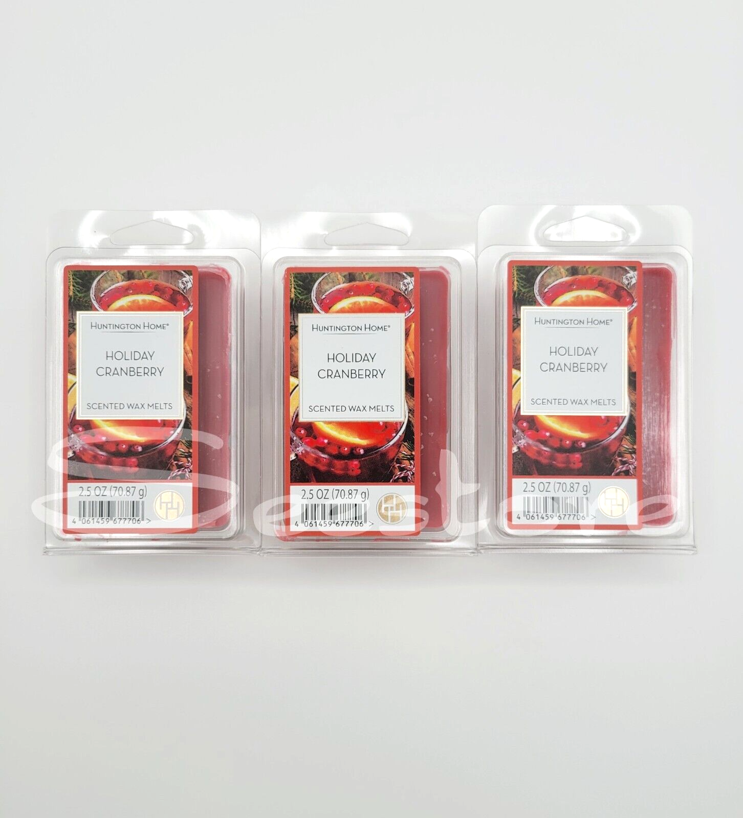 Set of 3 Huntington Home Holiday Cranberry Scented Wax Melts 2.5 oz 18
