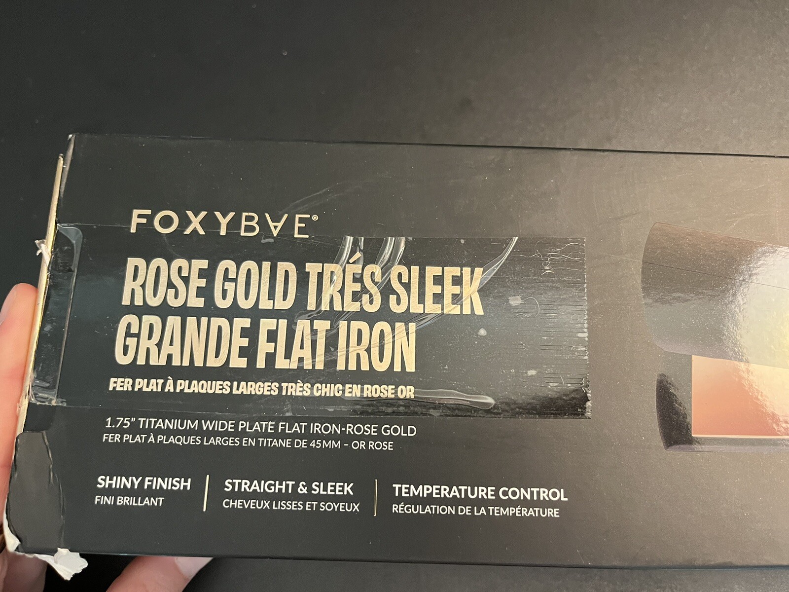 FoxyBae Tres Sleek Rose Gold Titanium Flat Iron - Open Box