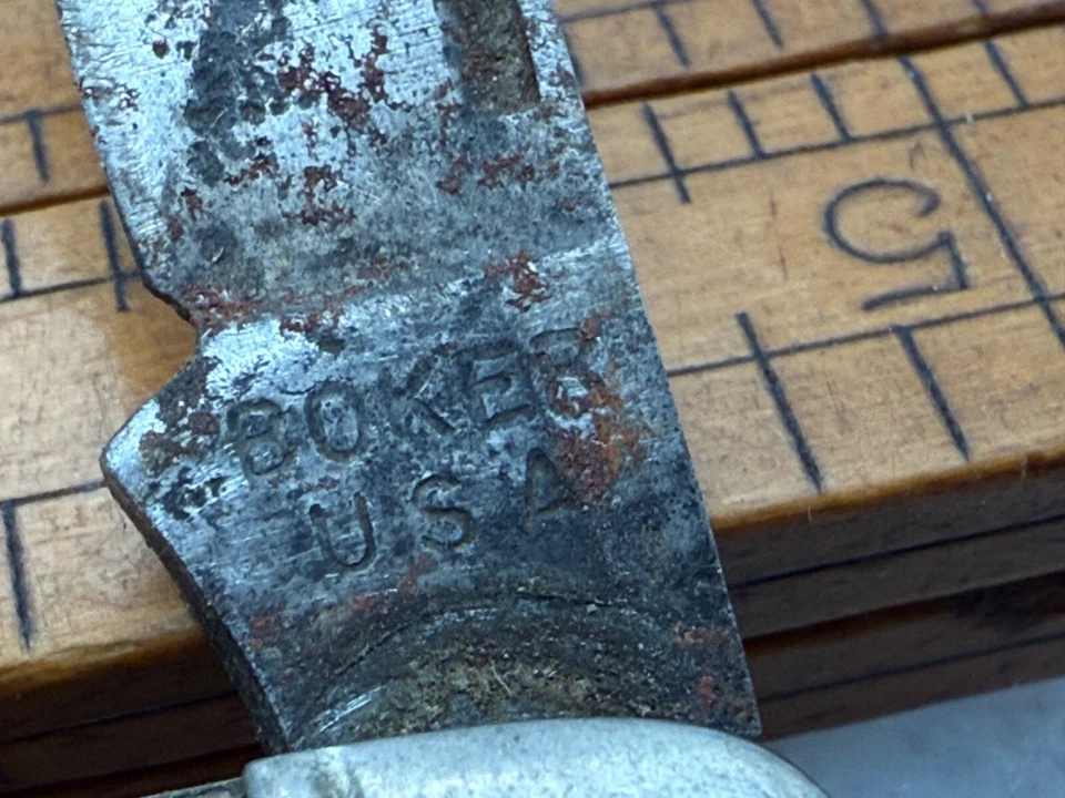 Cuchillo bolígrafo vintage (temprano) Boker EE. UU. 3588 2 hojas mangos de hueso--1313,25 Foto 3 de 4