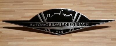 Emblem for Wartburg 353 hood / black / flat / new with screws