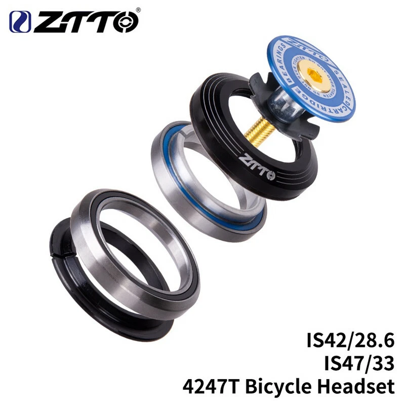 ZTTO Bike Bicycle Bearing Headset 42 47mm Tapered Tube fork IS42