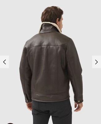 Rodd & Gunn Men's Brown Arrowtown Shearling Leather Bomber Jacket M $1495 NWT