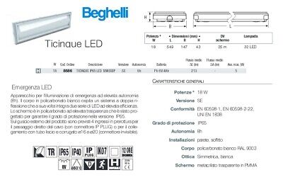 Beghelli Lampada emergenza Ticinque IP65 LED 18WSE8P