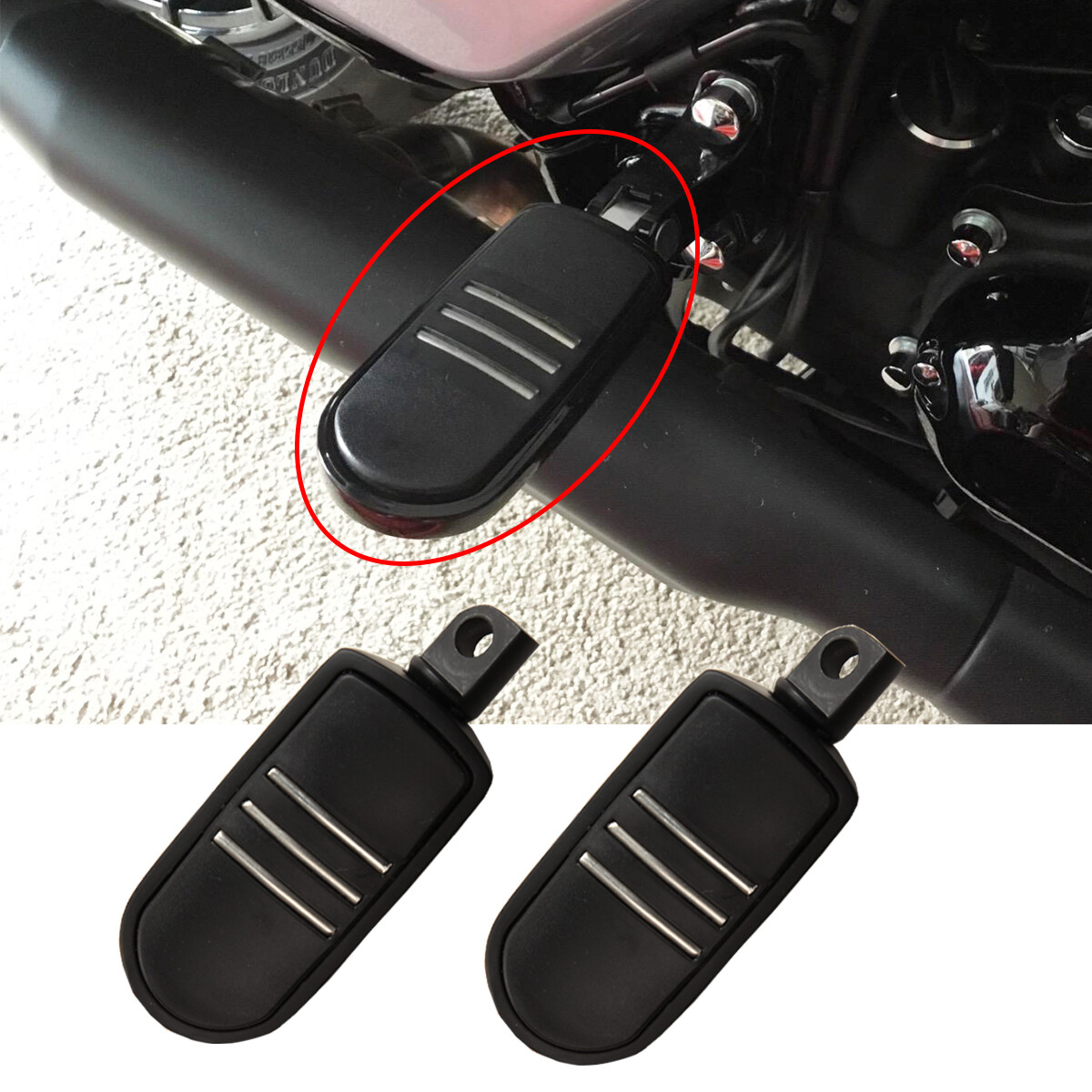 Pair Motorcycle Foot Pegs Highway Pegs Footrest for Harley Honda
