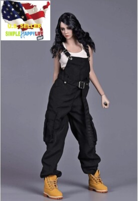 1/6 scale female mechanic Black Jumpsuit for 12'' Figure Phicen hot toys  USA 