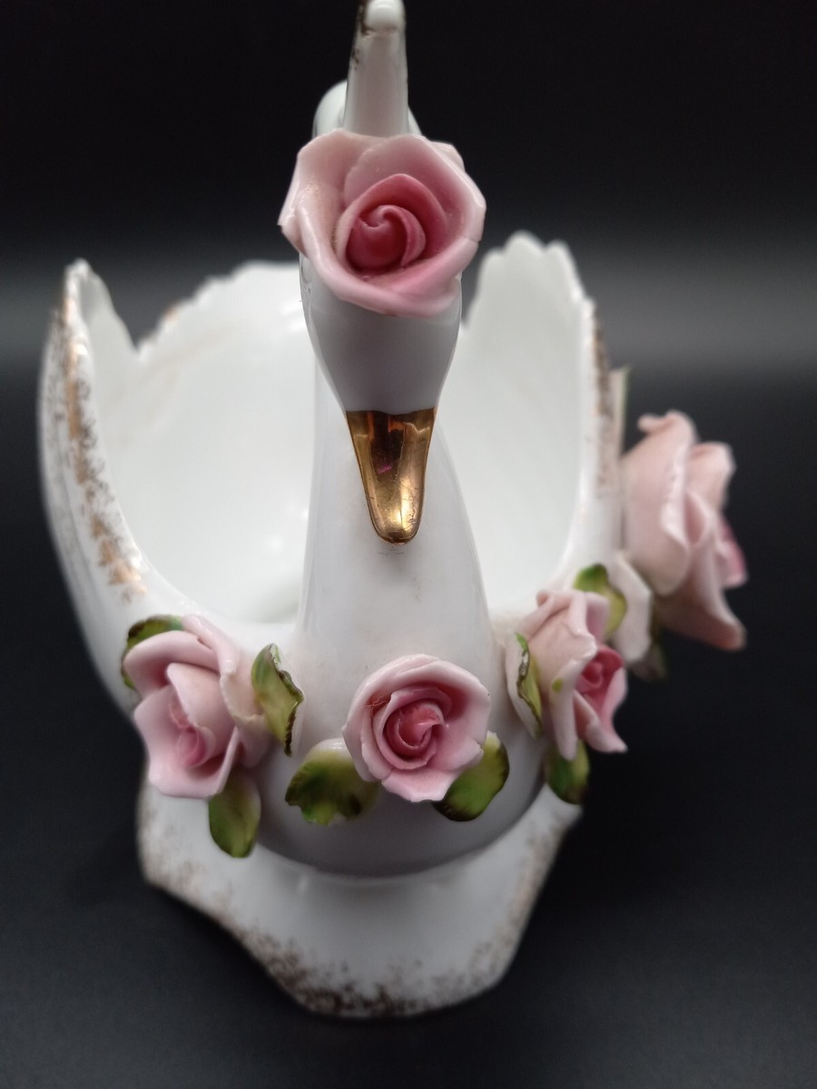 Antique Swan with roses Lefton china hand painted made in japan | eBay