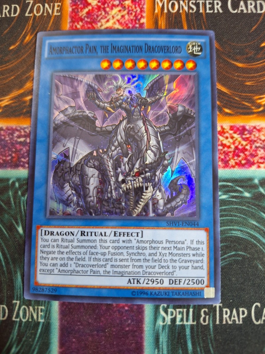 Yu-Gi-Oh! Amorphactor Pain, the Imagination Dracoverlord SHVI-EN044 Super  a1/ | eBay