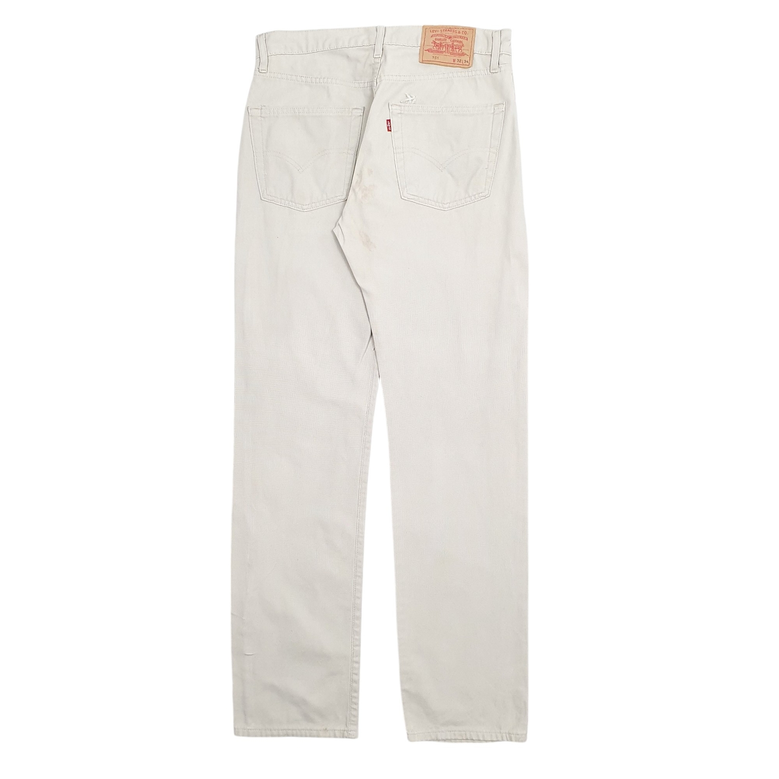 LEVIS 551 Jeans Authentic Straight Fit Beige Denim Trousers Mens W32 L34 image 3