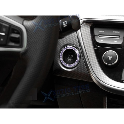 Car Start Button Cover Key Ignition Knob Purple Bling Ring Decals Universal Fit - Foto 12 di 12