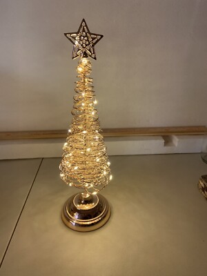 Unbranded Copper Coated Miniature Light-Up Christmas Tree