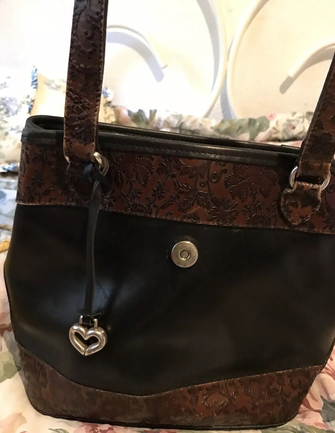 PONY BRIGHTON MARSEILLE FIORE French Tooled Floreale Fiore Vintage In pelle HandBaG