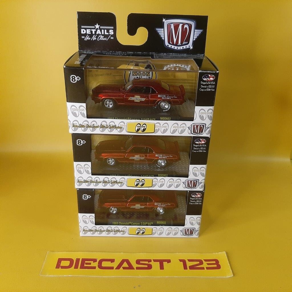 Lot 3 pcs) Sealed M2 Machines 1969 CHEVROLET Camaro Z28 RS Red