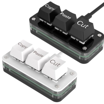 Macro Mechanical Keyboard 3 Keys Programming and RGB Backlit Macropad Easy