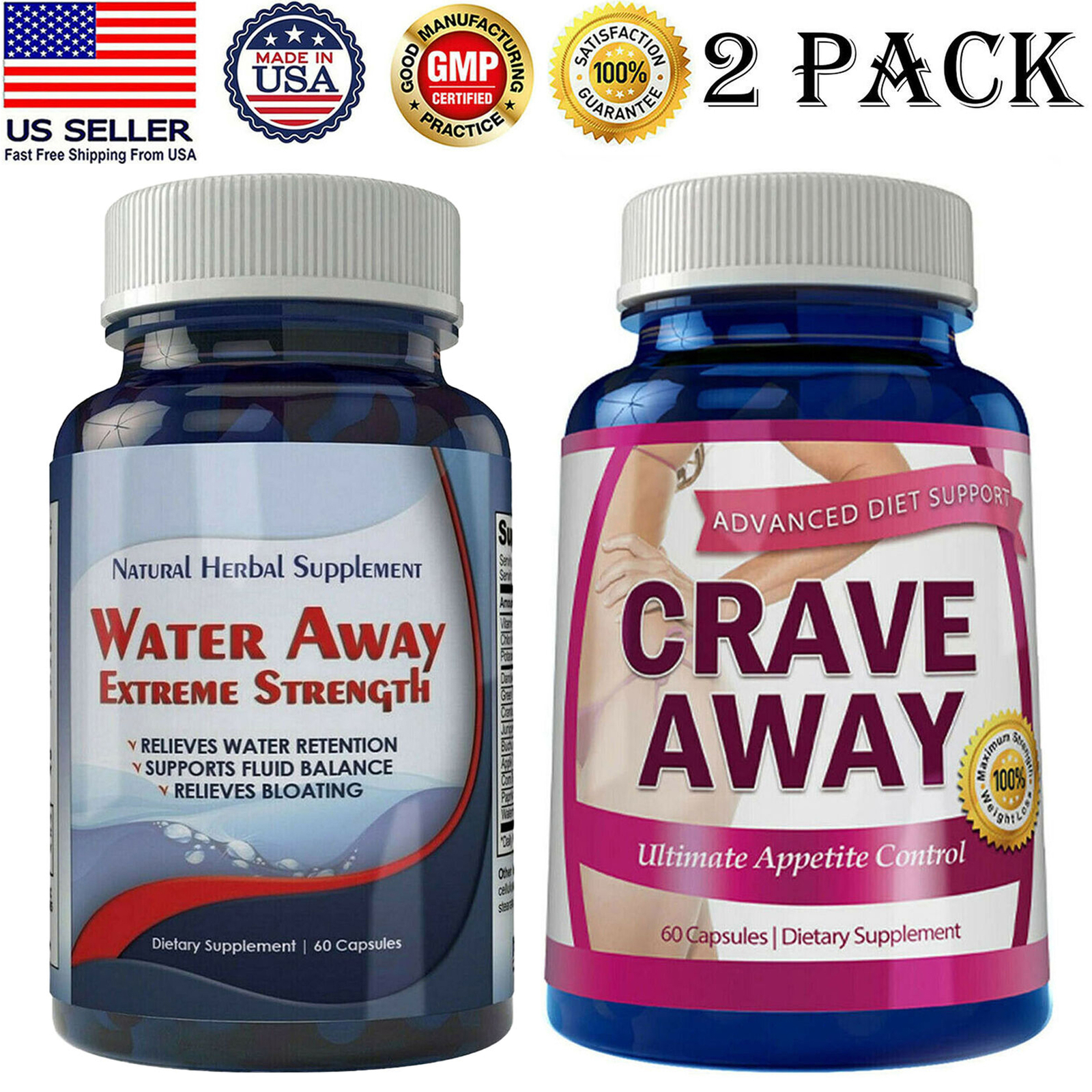 Diuretic Water Away 700mg Pills Crave Away Appetite Control Weight Loss