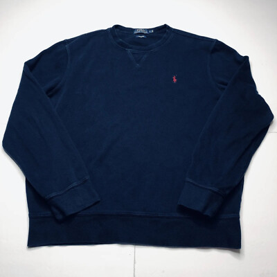 ★POLO RALPH LAUREN★ Long sleeve logo sweatshirt (NAVY) Polo Ralph Lauren Long Sleeve Sweater Men's Size Large Blue