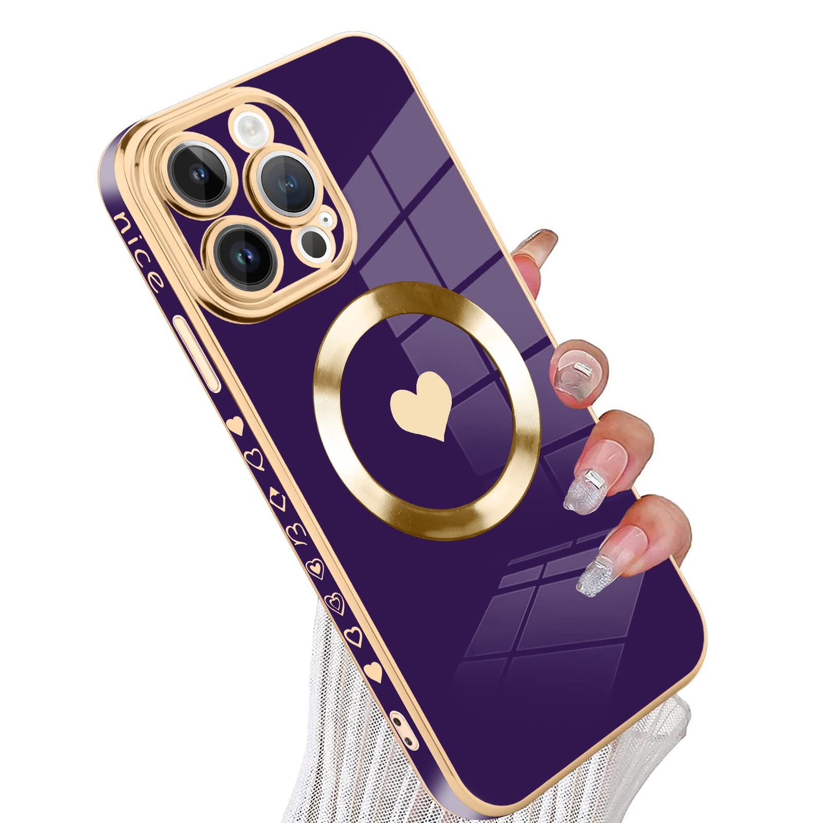 Magnetic for iPhone 14 Pro Max Case [Compatible with Magsafe] Cute Love Luxur...