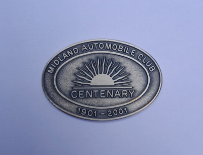 MIDLAND AUTOMOBIL CLUB HUNDERTJÄHRIGES ABENDESSEN GRAND HOTEL B'HAM 2001 METALLPLAKETTE