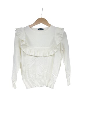 Max & Co Cream Lightweight Soft Ruffle Sweater Womens Small?