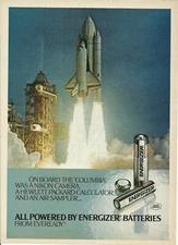 1981 Energizer Battery Space Shuttle Columbia vintage print ad advertisement