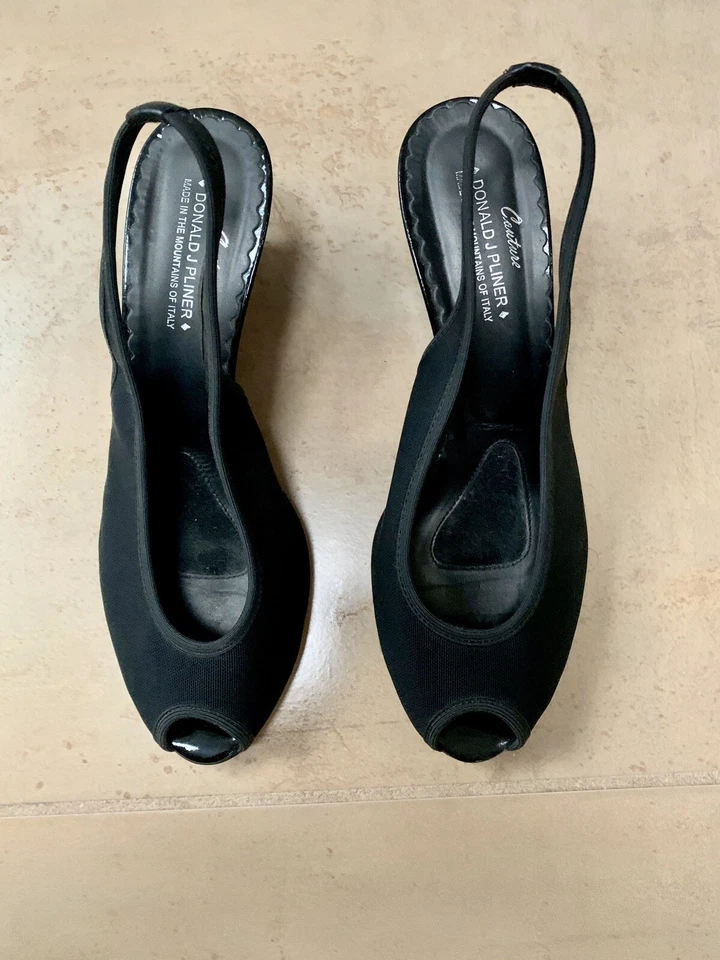 Zapatos mujer talla 9 1/2 Donald Pliner negro verano. Excelente estado. Foto 2 de 4